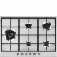 SMEG Encimera a gas  PX375L , 5 zonas, Inoxidable,  Zona Gigante gas